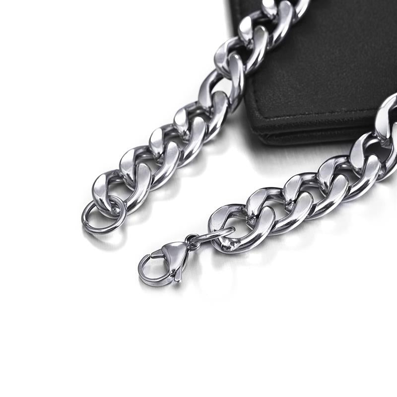 Jiayiqi 3-11 Mm Men Chain Bracelet Stainless Steel Curb Cuban Link Bangle For Male Women Hiphop