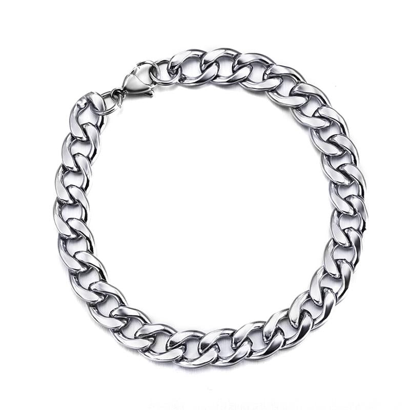 Jiayiqi 3-11 Mm Men Chain Bracelet Stainless Steel Curb Cuban Link Bangle For Male Women Hiphop