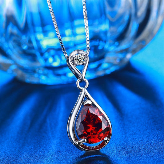 Necklace For Women Drop Shipping Luxury Red Stone Beautiful Jewelry Pendents Wedding Party