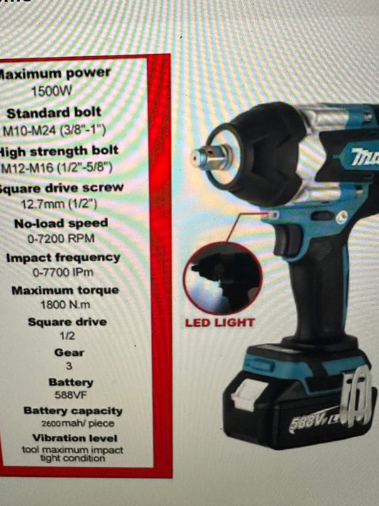 Makita Dtw700 18V Brushless Electric Wrench Cordless Drill Eletric Wrench