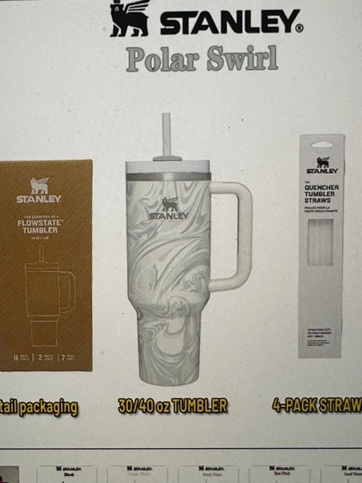 Stanley Cup Polarswirl 40Oz Water Thermo Bottle Thermose